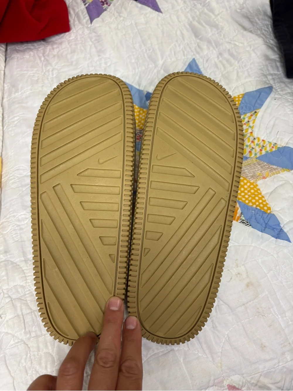 Nike Calm Slide Print Mens 10 Parachute Beige Animal Jungle